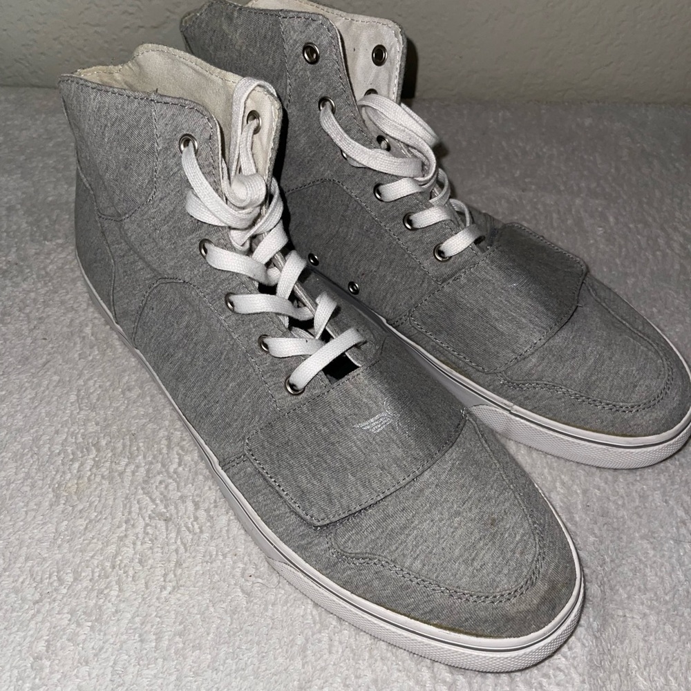 Creative Recreation Gray Jersey and White High-Top Sneakers